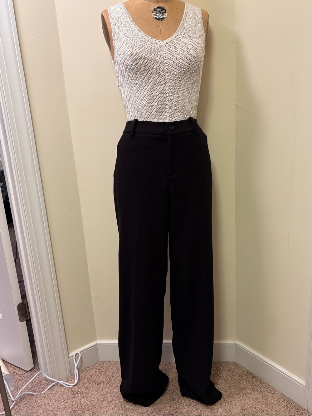 CAbi Black Wide-Leg Trousers